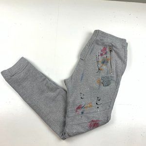 Just Cavalli Knit Paint Splatter Skinny Moto Joggers Men's Size Medium